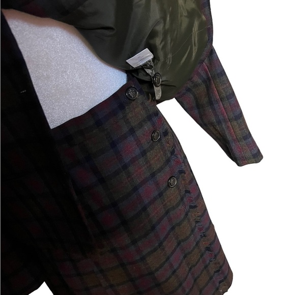 Vintage Wool Plaid Suit Set - Skirt & Jacket Tartan - Picture 5 of 11